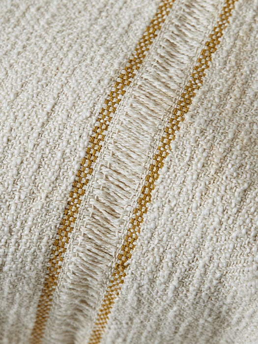 Woven Fringed Throw - Mustard