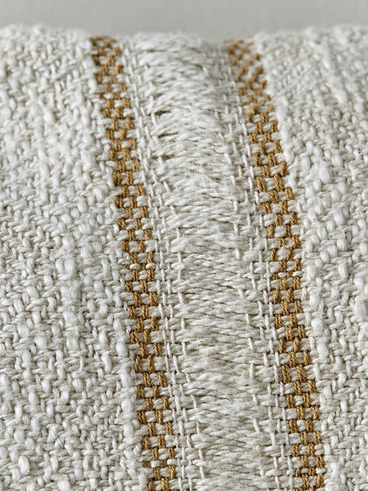 Woven Fringed Cushion - Mustard