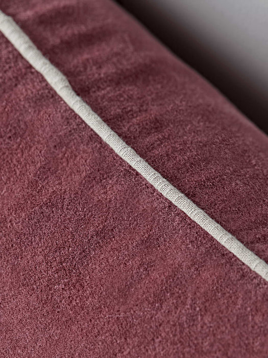 Piped Velvet cushion - Deep Mauve