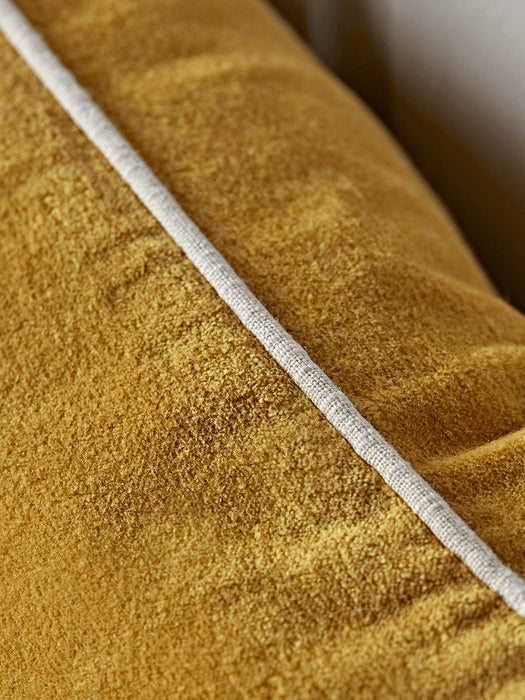 Piped Velvet cushion - Warm Mustard