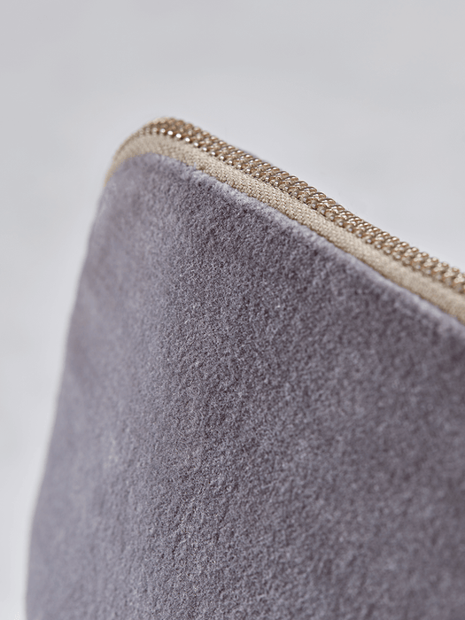 Grey Velvet Beauty Bag - Large
