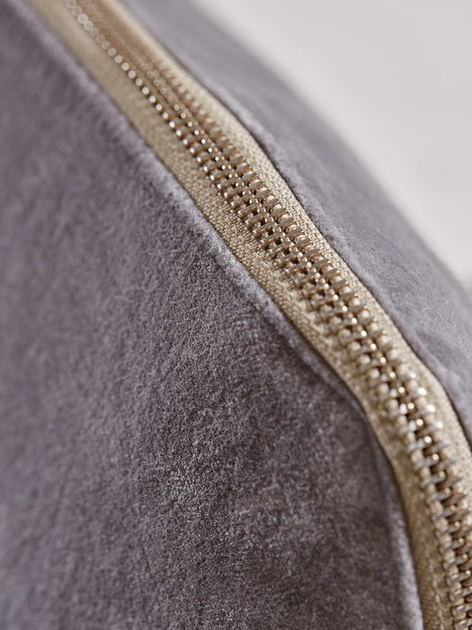 Grey Velvet Beauty Bag - Large