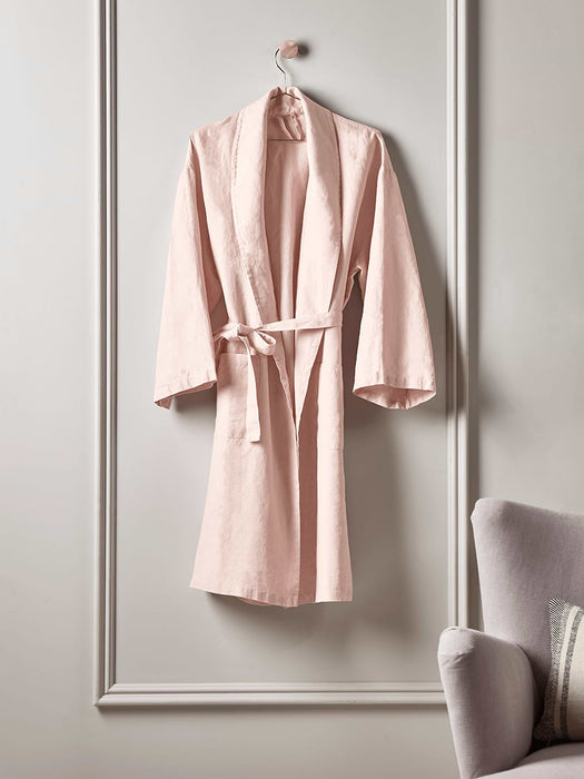 Washed Linen Robe - Soft Blush