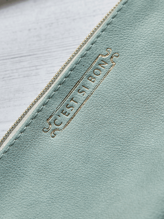Faux Leather Pouch - Soft Green
