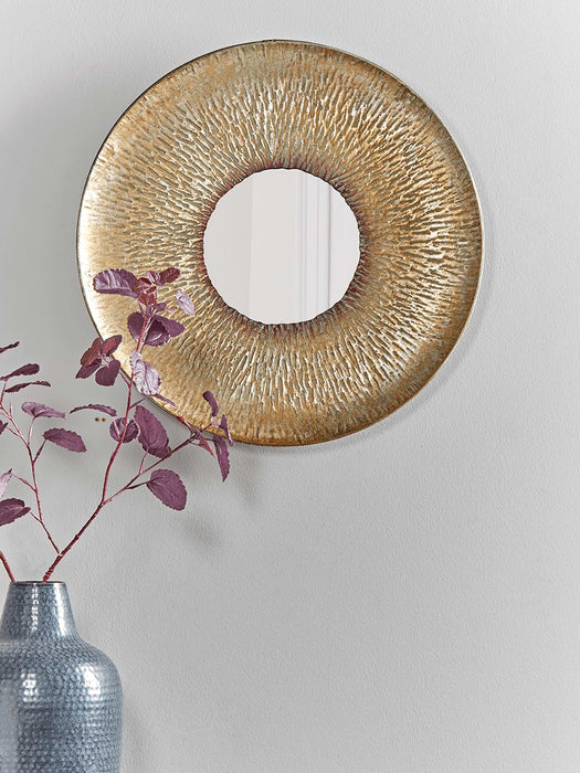 Dash Textured Metal Mirror - Gold