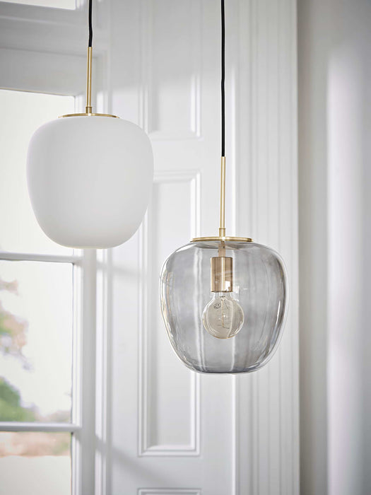 Brass & Glass Pendant Light - Smoke