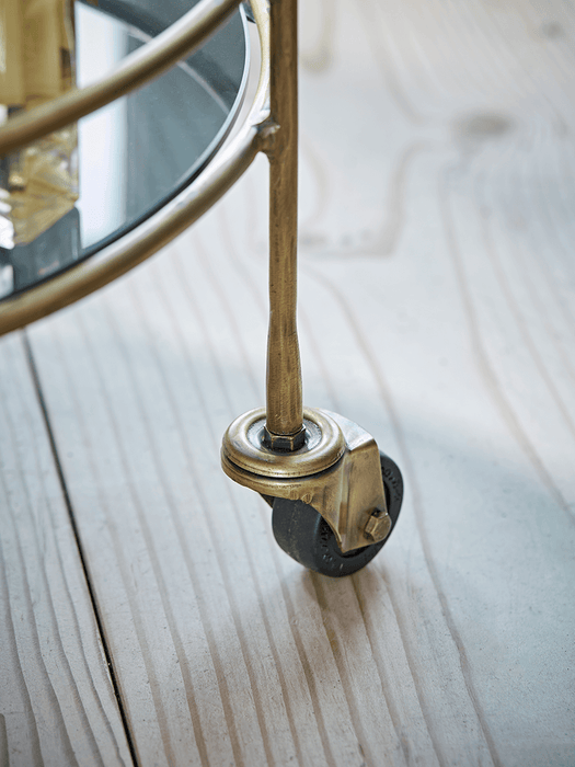 Smoked Glass & Brass Cocktail Trolley