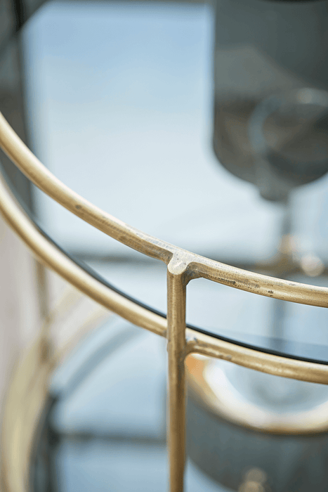 Smoked Glass & Brass Cocktail Trolley