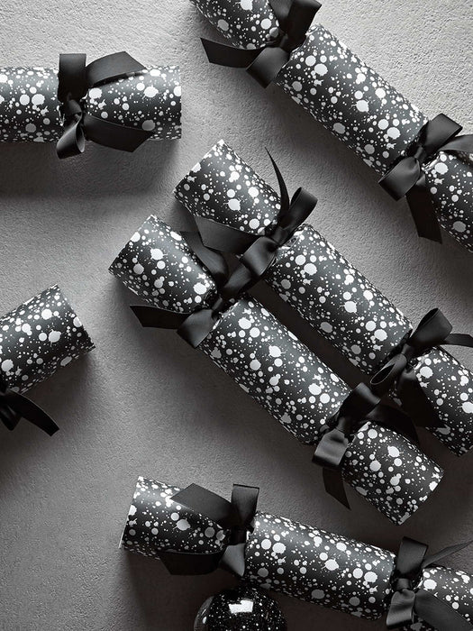 Luxury Handmade Black & White Splatter Cracker