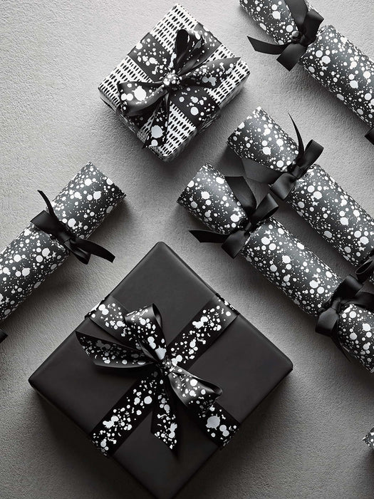 Black & White Dashes Reversible Wrapping Paper