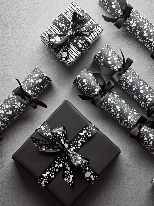 Luxury Handmade Black & White Splatter Cracker
