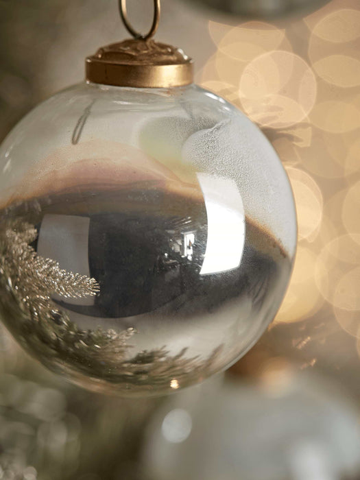 Six Dipped Handmade Glass Baubles