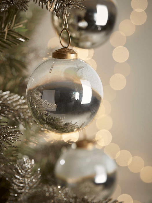 Six Dipped Handmade Glass Baubles