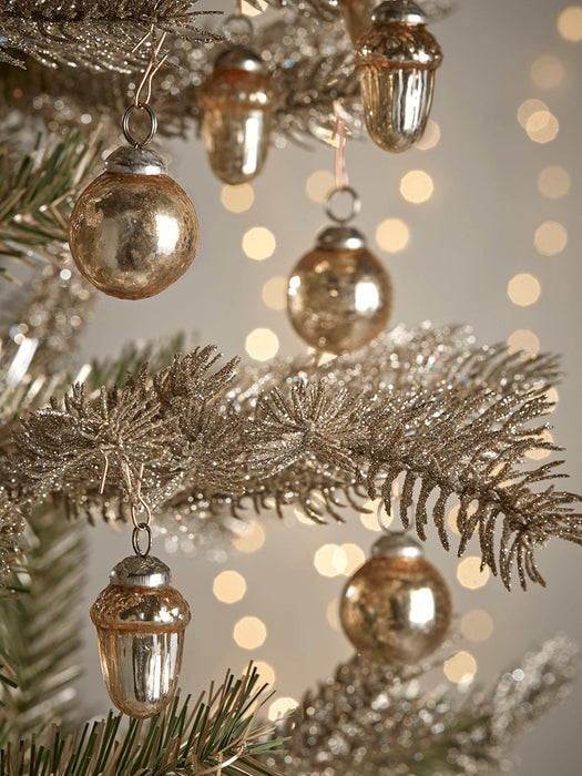 Nine Mercuried Glass Baubles