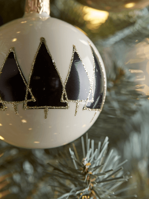 Six Industrial Tree Glass Baubles
