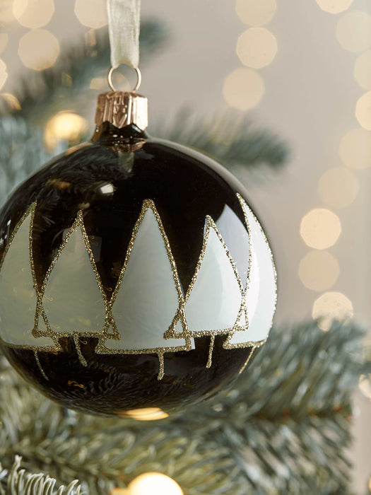 Six Industrial Tree Glass Baubles