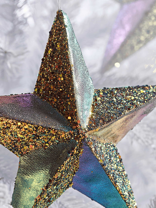 NEW Two Lustre Glittered Stars