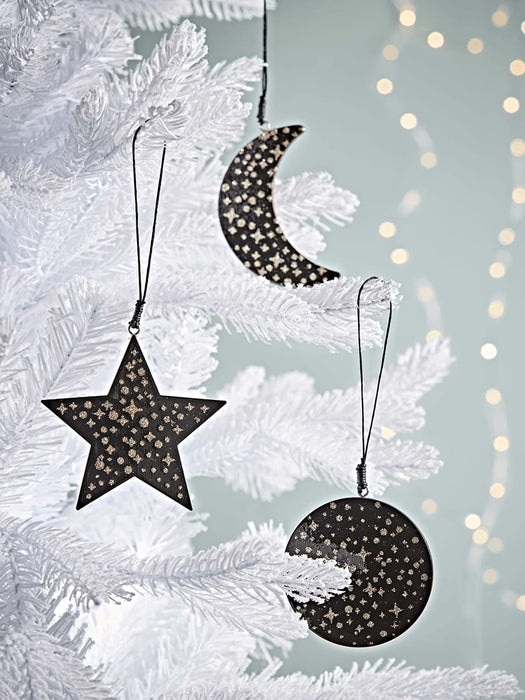 Three Moon & Stars Galaxy Print Decorations
