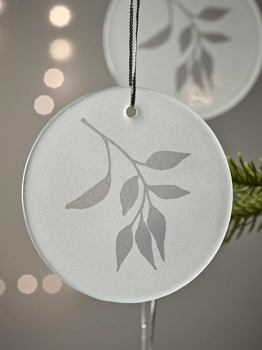 Six Floral Glass Decorations