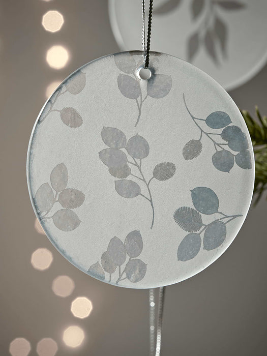 Six Floral Glass Decorations