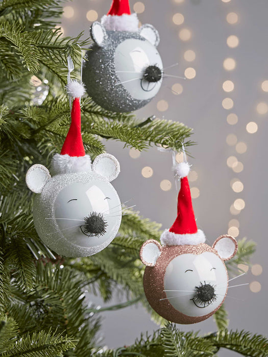 Twelve Happy Mouse Baubles