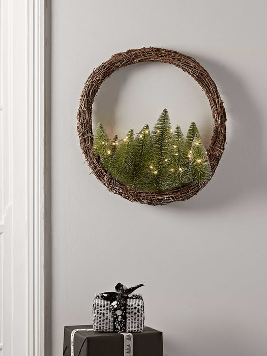 Light Up Brush Trees Wreath