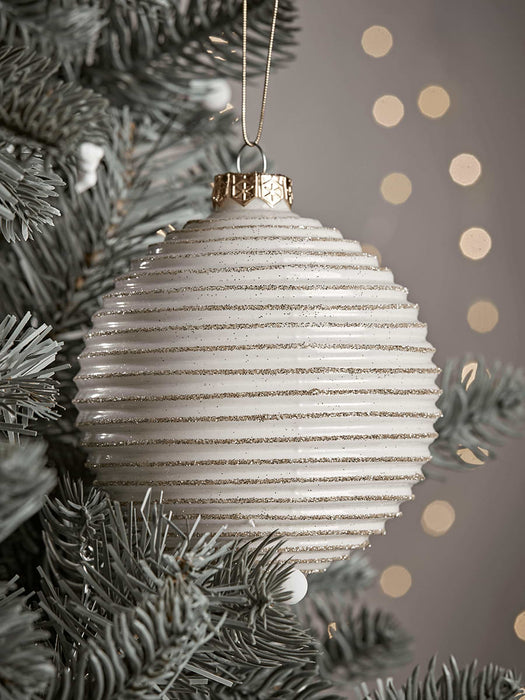 Three Large Textured Glass Baubles