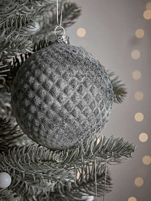 Three Large Textured Glass Baubles