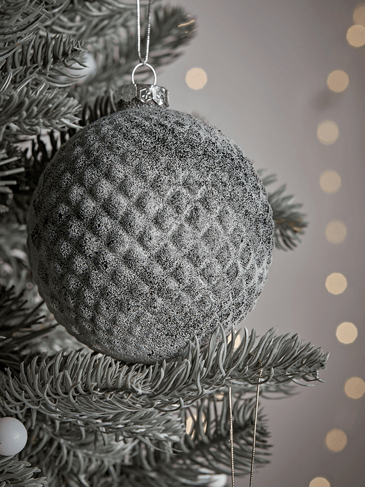 Three Large Textured Glass Baubles