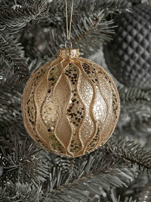 Three Large Textured Glass Baubles