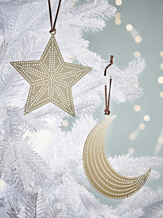 Two Filigree Moon & Star Hangers
