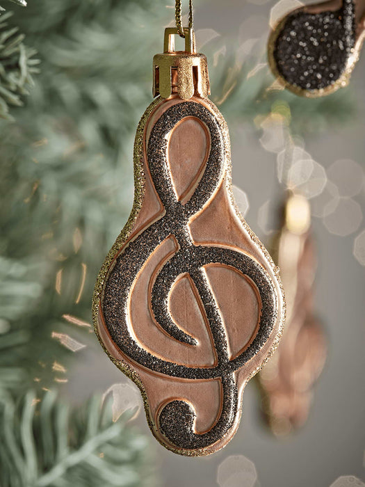 NEW Twelve Glittered Musical Notes