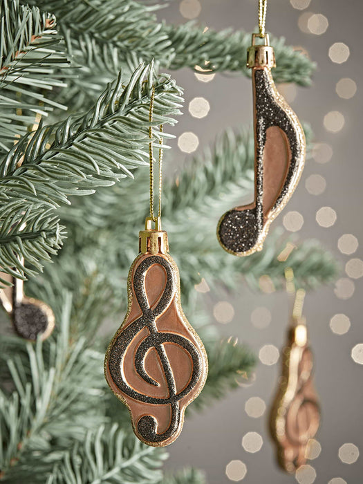 NEW Twelve Glittered Musical Notes