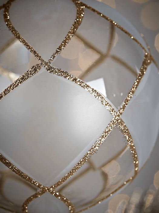 Four Large Glittered Diamonds Baubles