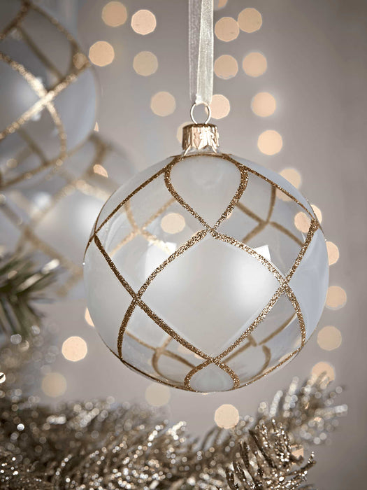 Four Large Glittered Diamonds Baubles
