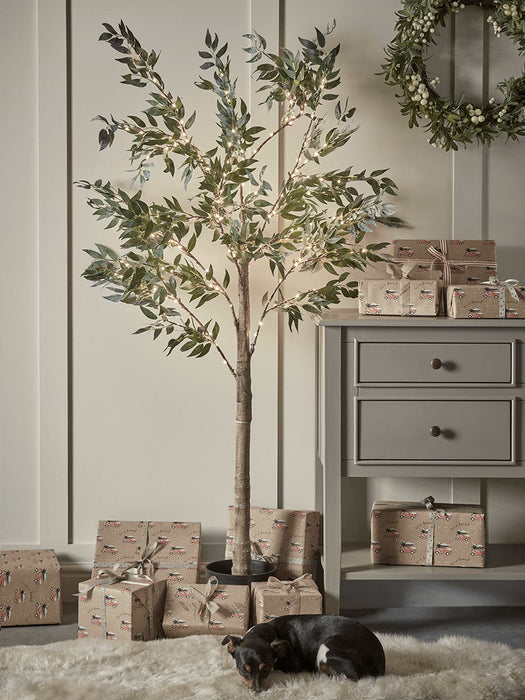 Indoor Outdoor Light Up Faux Olive Tree