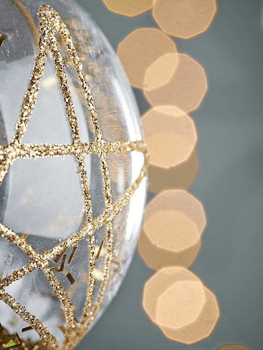 Twelve Glitter Filled Shatterproof Baubles