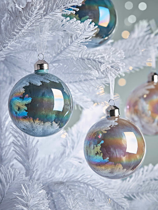 Twelve Lustre Glass Baubles
