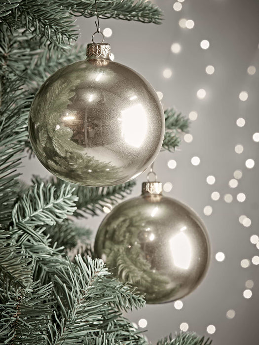Four Large Handblown Glass Baubles - Gold