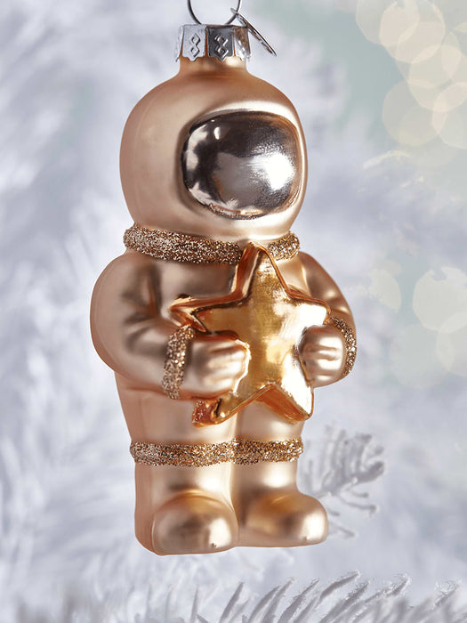 Four Spacemen Glass Baubles