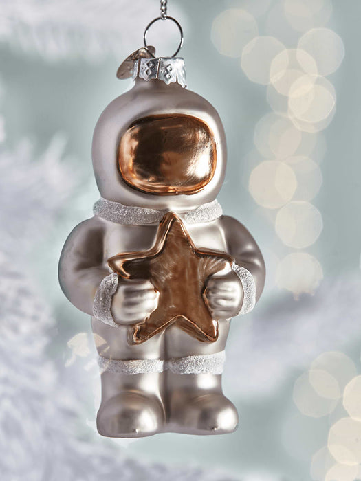 Four Spacemen Glass Baubles