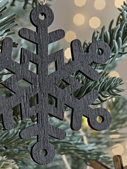 Six Wooden Snowflakes