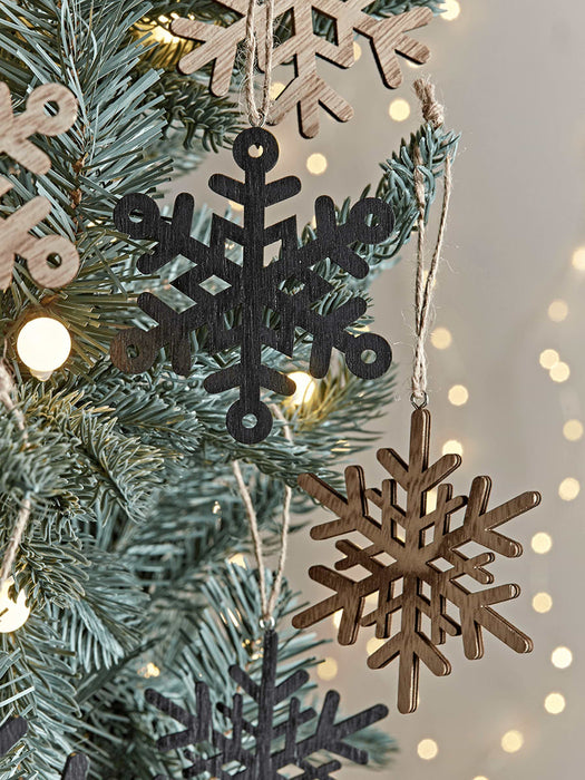 Six Wooden Snowflakes