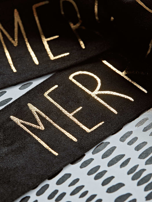 Merry Christmas Velvet Ribbon - Black