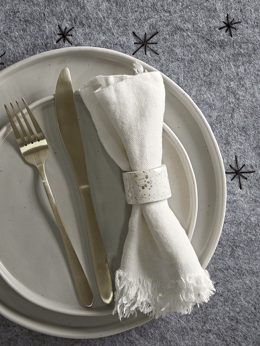 Eight Speckled Napkin Rings