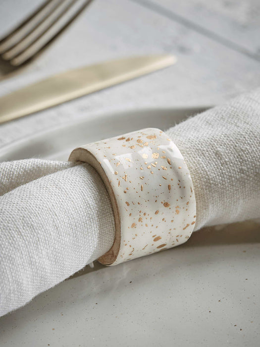 Eight Speckled Napkin Rings