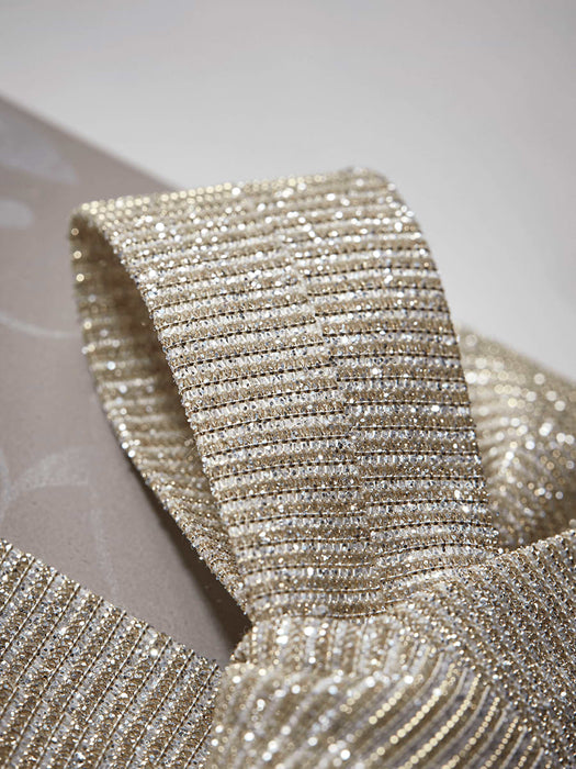 Glittered Lurex Ribbon - Soft Gold
