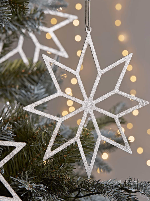 Three Metal Silhouette Snowflakes