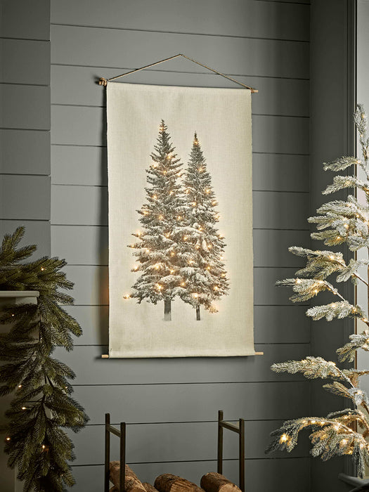 Light Up Tree Woven Wall Hanging