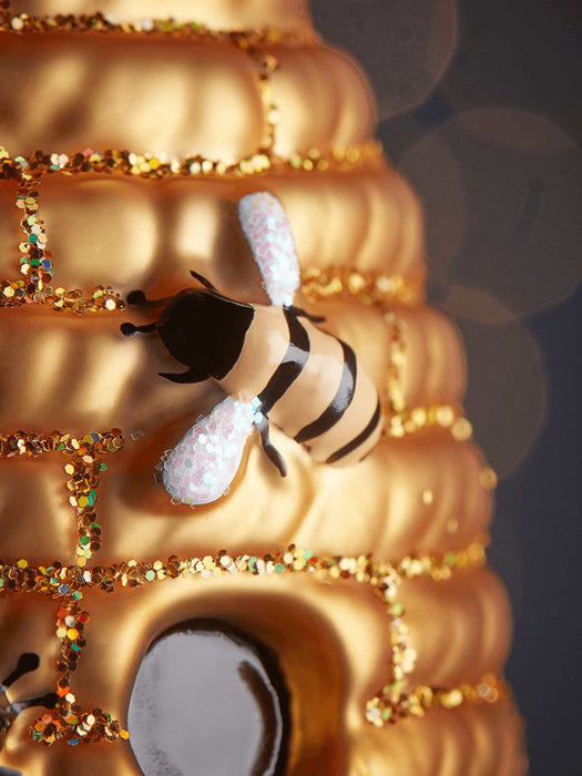 Six Golden Glass Beehives